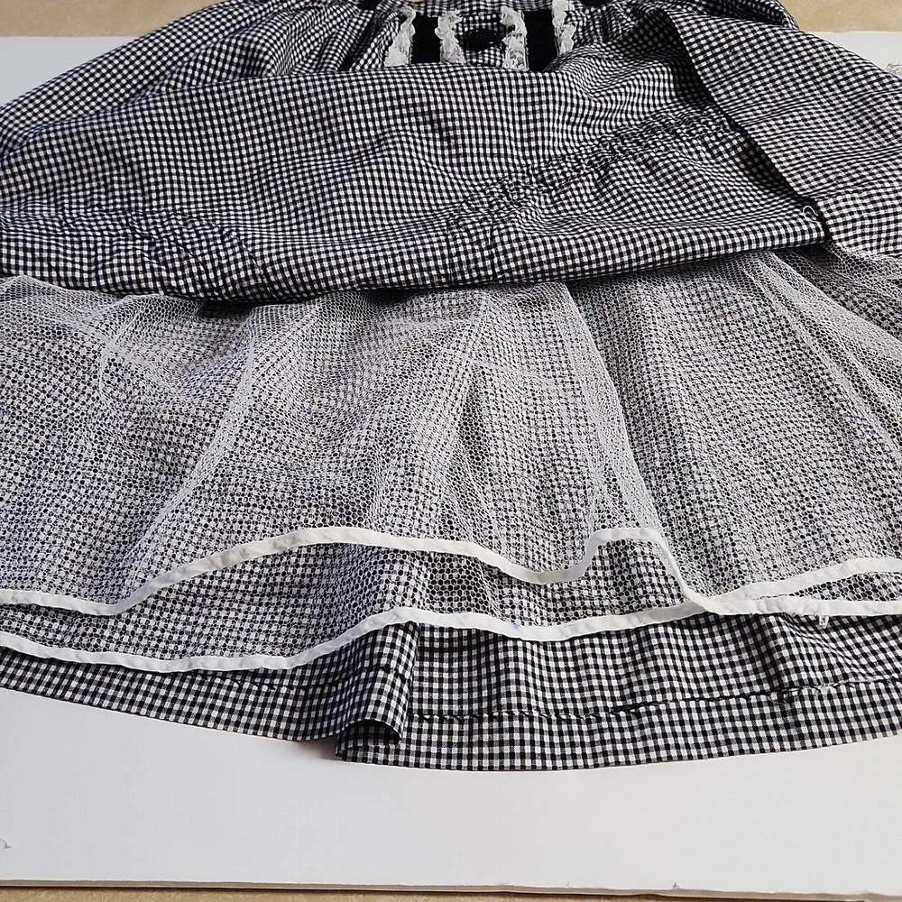 Vintage Handmade Mid 1900's Crinoline lined gingham skirt Jr 23 in waist - XS - Picture 5 of 7